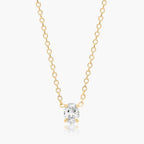 0.25 - 3.00 CT Oval Cut Moissanite Diamond Solitaire Necklace