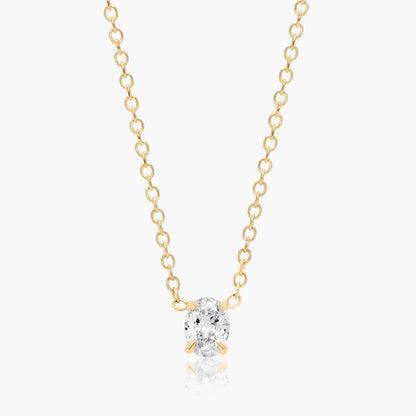 0.25 - 3.00 CT Oval Cut Moissanite Diamond Solitaire Necklace