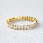 0.7 TCW Marquise Moissanite Full Eternity Wedding Band