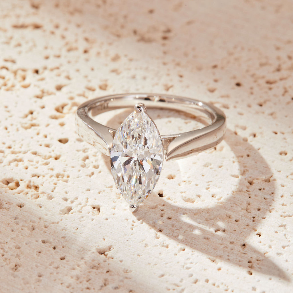 2 CT Marquise Cut Classic Solitaire Moissanite Engagement Ring