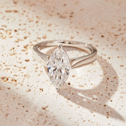 2 CT Marquise Cut Classic Solitaire Moissanite Engagement Ring