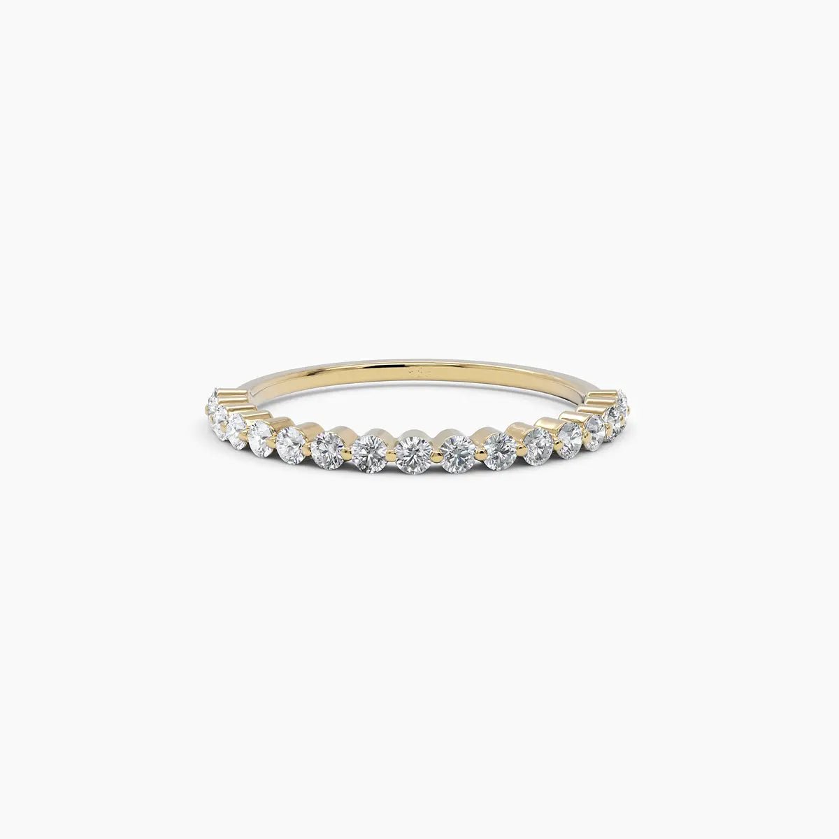 0.42 TCW Round Moissanite Half Eternity Wedding Band