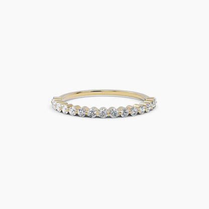 0.42 TCW Round Moissanite Half Eternity Wedding Band