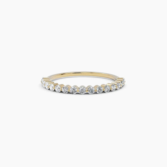 0.42 TCW Round Moissanite Half Eternity Wedding Band