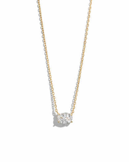 1.32 CT Oval Cut Moissanite Diamond Solitaire Pendant Necklace