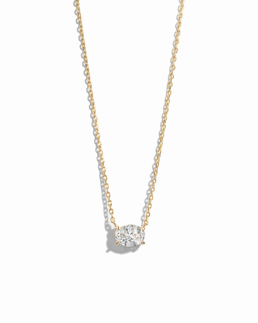 1.32 CT Oval Cut Moissanite Diamond Solitaire Pendant Necklace