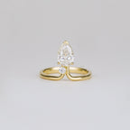 1.06 CT - 3.06 CT Pear Cut Lab grown Diamond Side Stone Unique Engagement Ring
