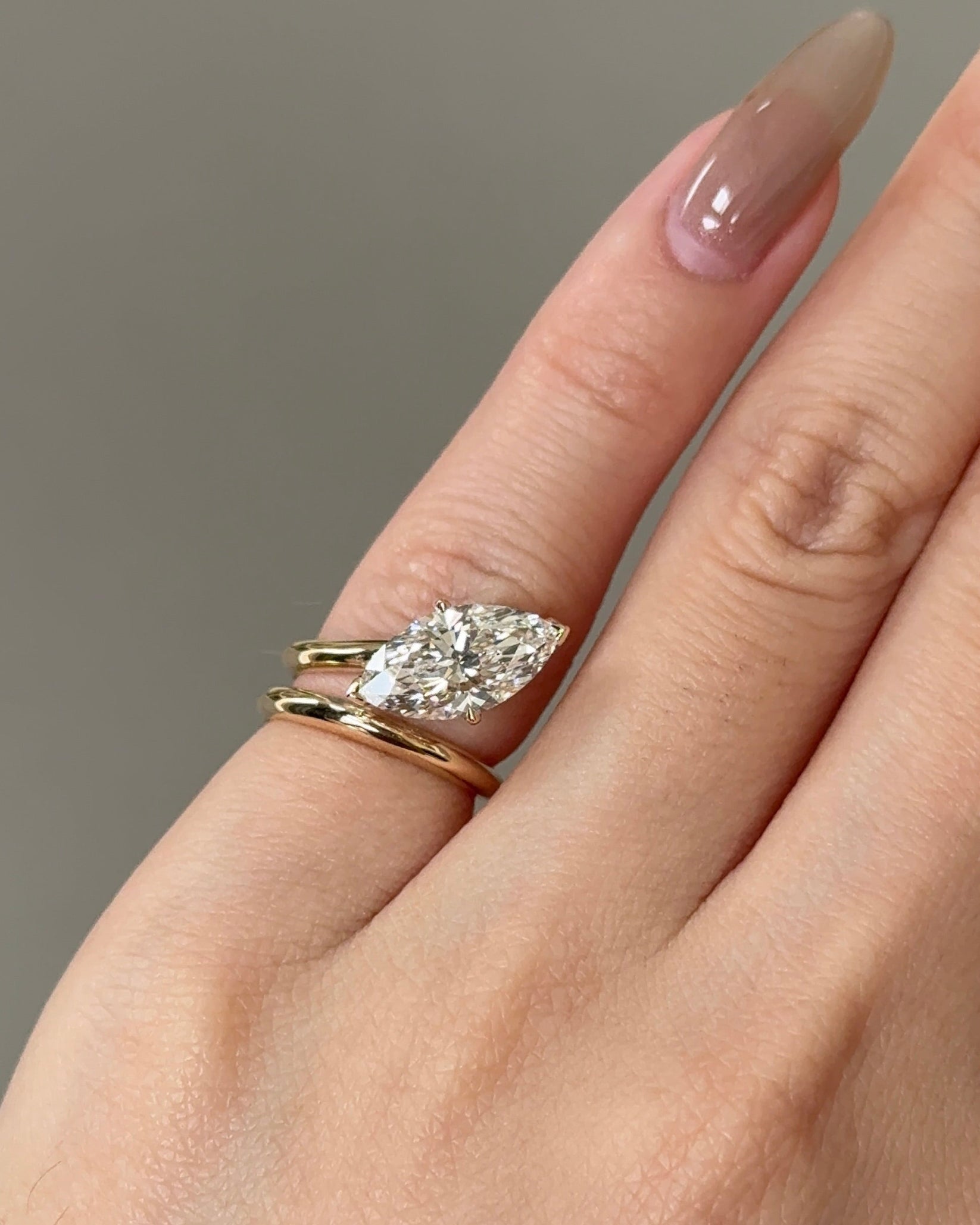 2.02 CT Marquise Lab grown Diamond Wrap Engagement Ring