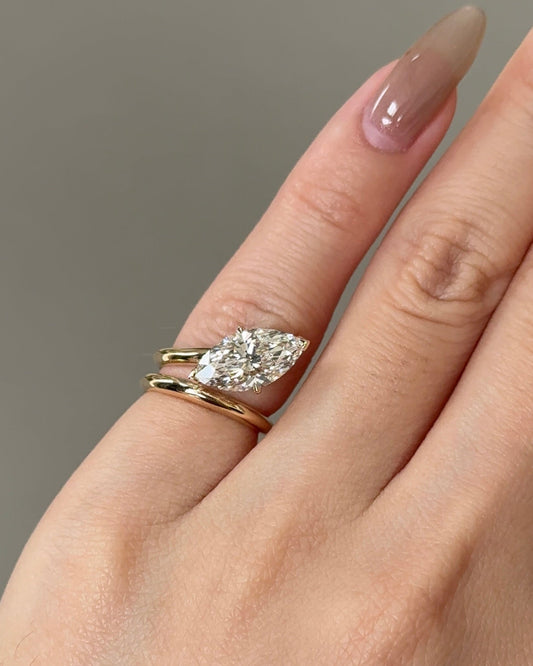 2.02 CT Marquise Lab grown Diamond Wrap Engagement Ring
