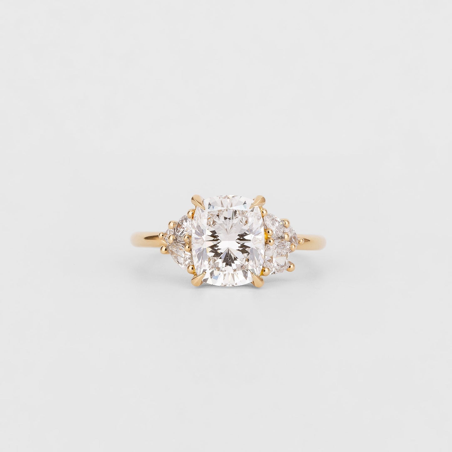 2.51 CT - 3.51 CT Elongated Cushion Cut Lab grown Diamond Cluster Engagement Ring