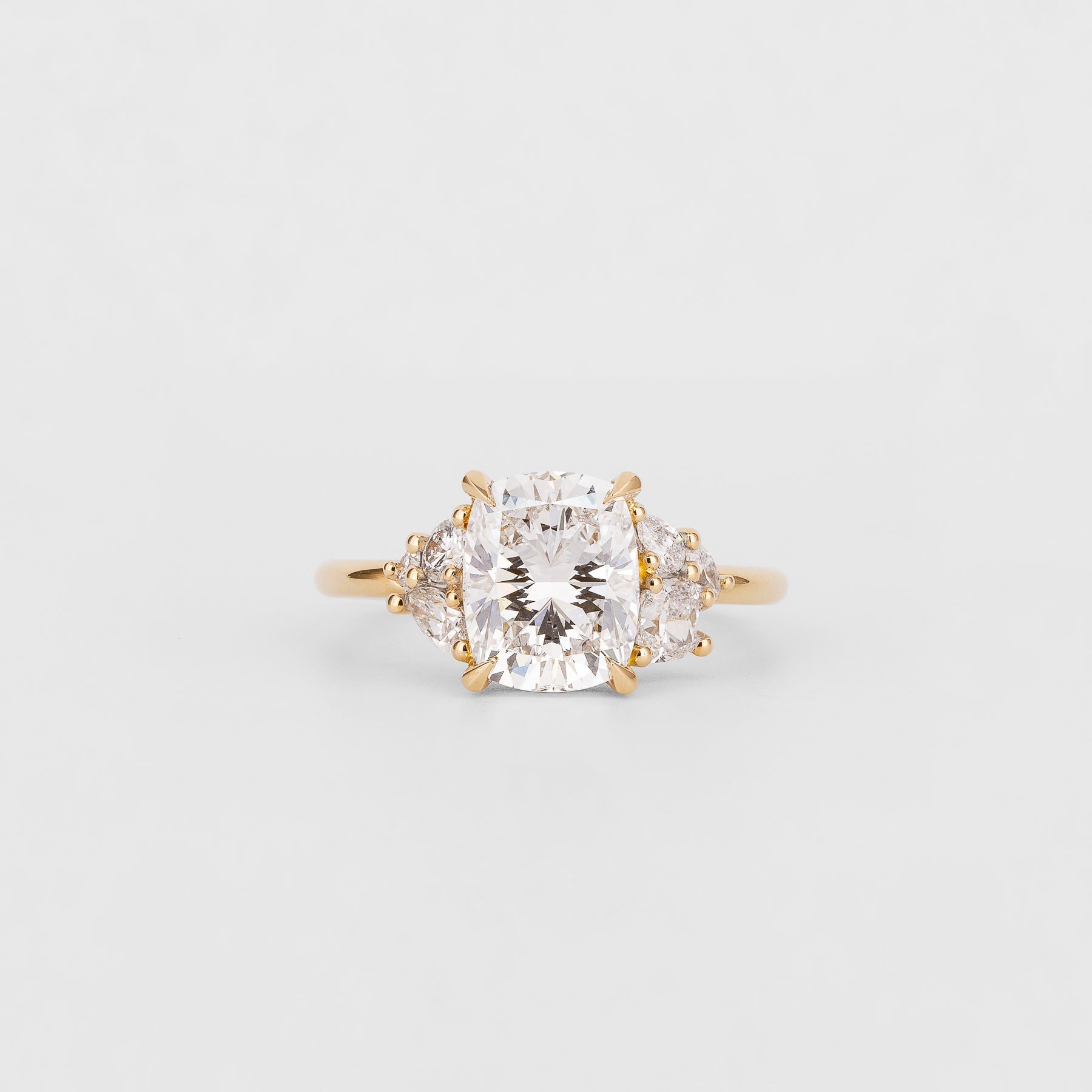 2.51 CT - 3.51 CT Elongated Cushion Cut Lab grown Diamond Cluster Engagement Ring