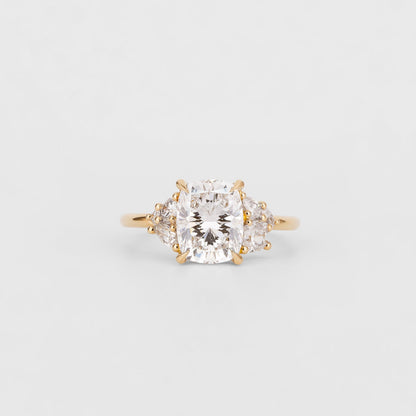 2.51 CT - 3.51 CT Elongated Cushion Cut Lab grown Diamond Cluster Engagement Ring