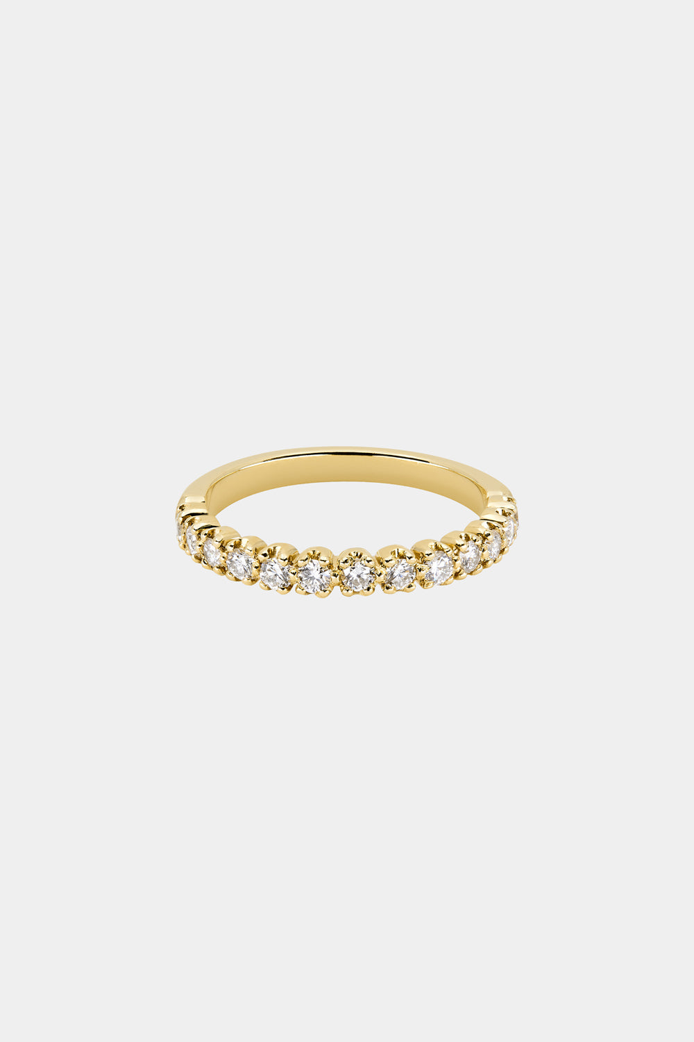 0.39 TCW Round Moissanite Half Eternity Wedding Band