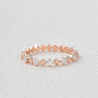 0.45 TCW Round Moissanite Cluster Wedding Band