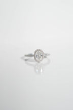1.5 CT - 2.5 CT Oval Cut Halo & Pave Moissanite Engagement Ring