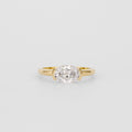 1.37 CT - 3.37 CT Oval Cut Lab grown Diamond Half Bezel Solitaire Engagement Ring