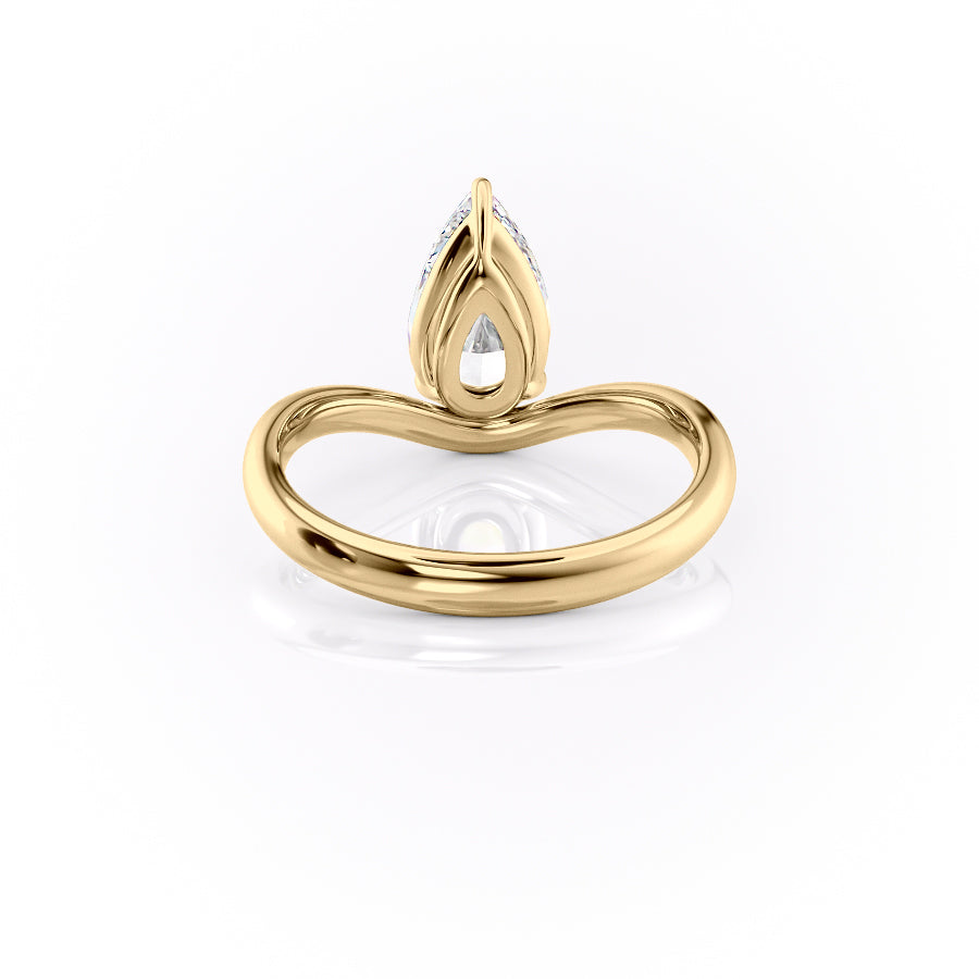 1 CT - 2 CT Pear Cut Solitaire Moissanite Engagement Ring