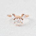 0.5 TCW Marquise & Baguette Moissanite Cluster Curved Wedding Band