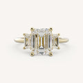 1.75 CT - 3 CT Emerald Cut Lab grown Diamond Three Stone Engagement Ring