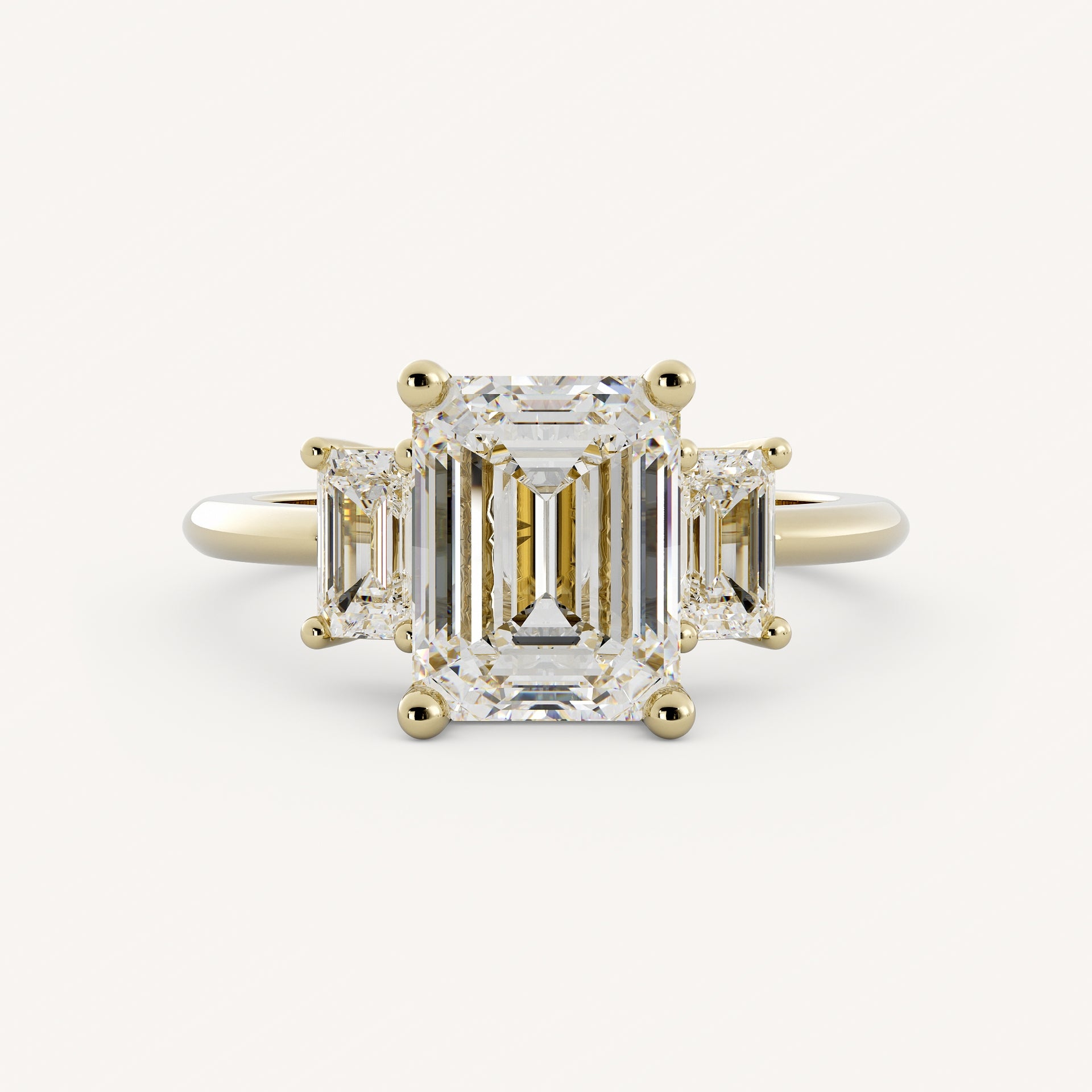 1.75 CT - 3 CT Emerald Cut Lab grown Diamond Three Stone Engagement Ring