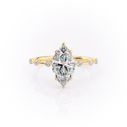 1 CT - 2 CT Marquise Cut Dainty Pave Set Moissanite Engagement Ring