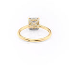 2 CT - 3 CT Asscher Cut Hidden Halo Moissanite Engagement Ring
