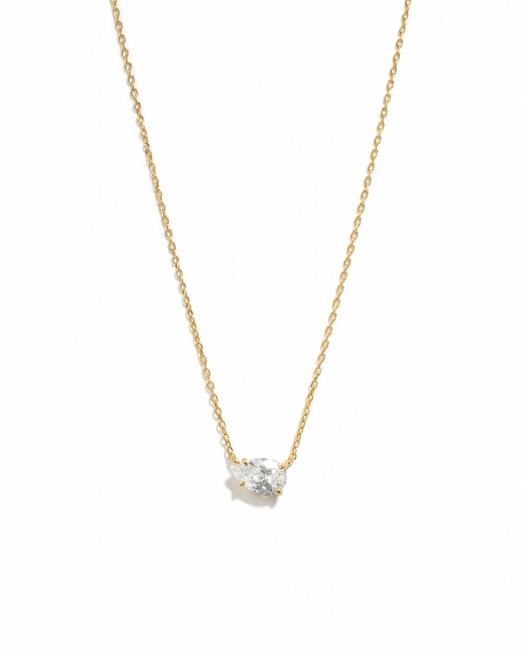 1.33 CT Pear Cut Moissanite Diamond Sideways Solitaire Pendant Necklace