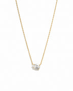 1.33 CT Pear Cut Moissanite Diamond Sideways Solitaire Pendant Necklace