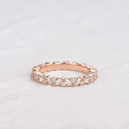 0.3 TCW Marquise Moissanite Full Eternity Cluster Wedding Band