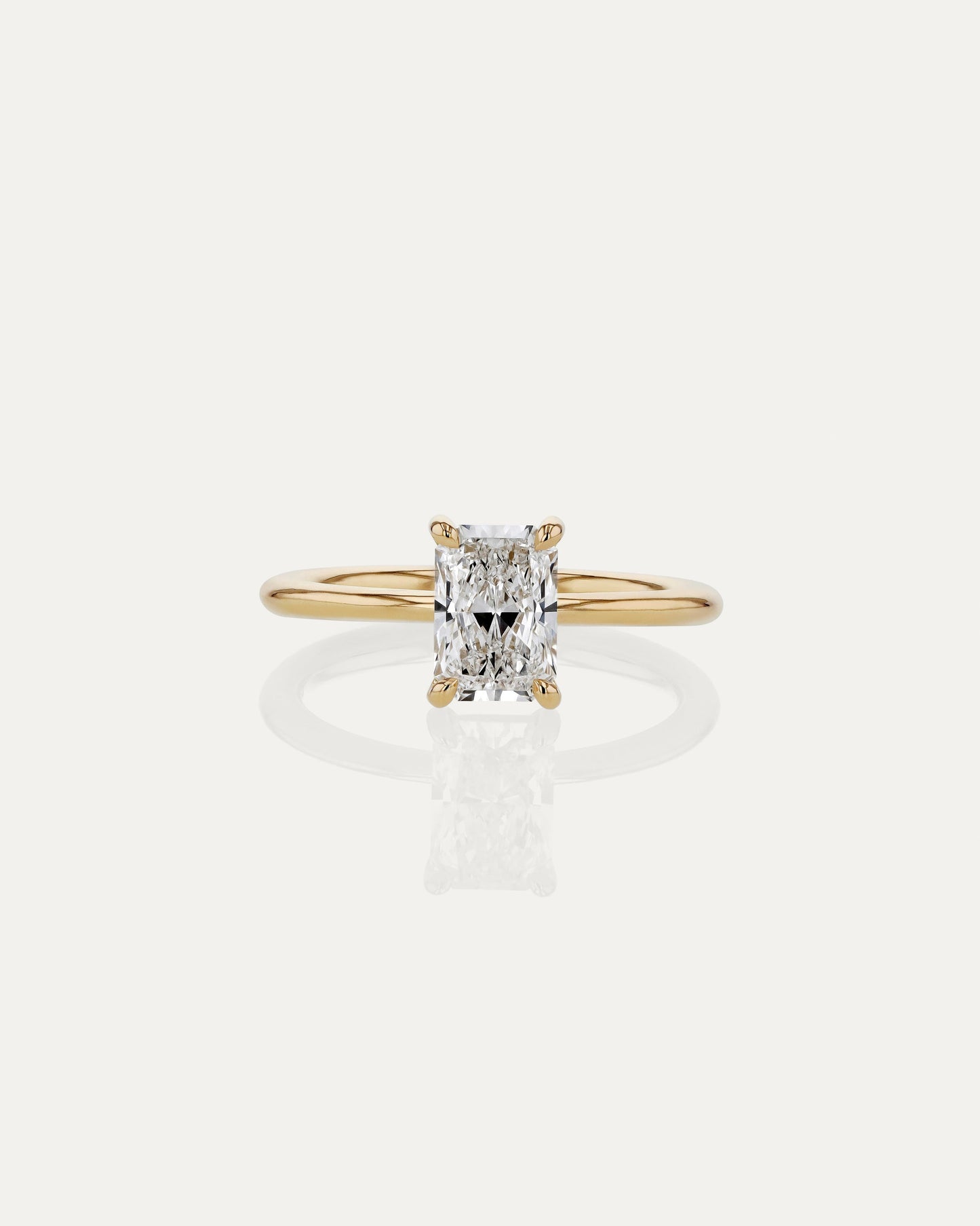 1 CT - 3 CT Radiant Cut Lab grown Diamond Solitaire Engagement Ring