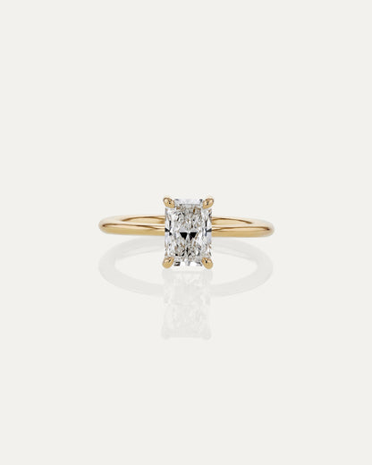 1 CT - 3 CT Radiant Cut Lab grown Diamond Solitaire Engagement Ring