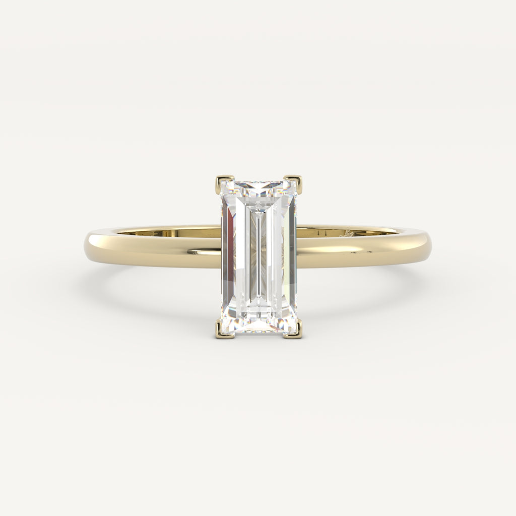 0.6 CT - 1 CT Baguette Cut Lab grown Diamond Solitaire Engagement Ring