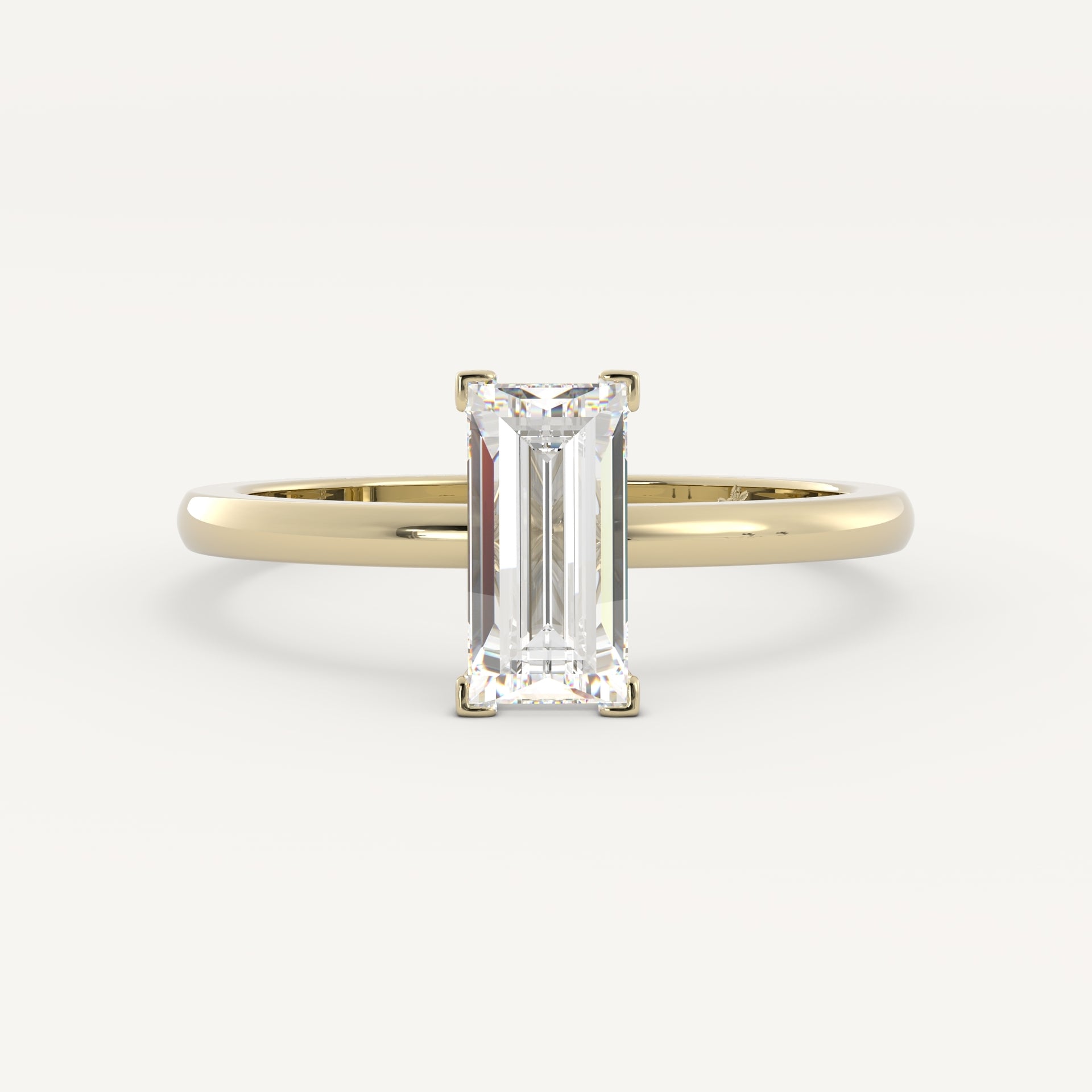 0.6 CT - 1 CT Baguette Cut Lab grown Diamond Solitaire Engagement Ring
