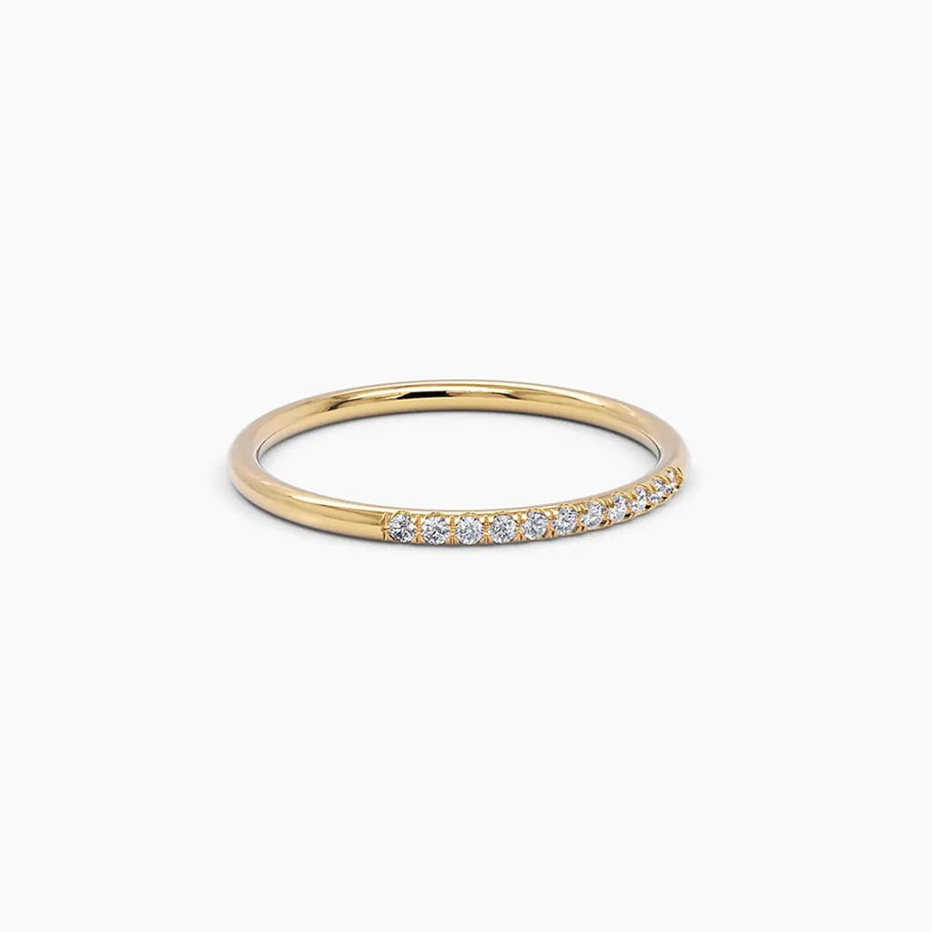 0.066 TCW Round Moissanite Thin Stacking Wedding Band