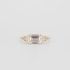 1.75 CT - 3.75 CT Emerald Cut Lab grown Diamond Three Stone Engagement Ring