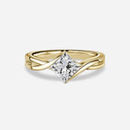 1 CT - 2 CT Princess Cut Entwined Setting Solitaire Moissanite Engagement Ring