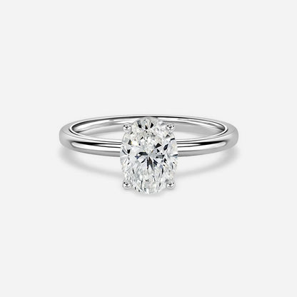 2 CT - 2.2 CT Oval Cut Solitaire Moissanite Engagement Ring