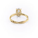 1.5 CT - 3 CT Oval Cut Hidden Halo Twisted Pave Style Moissanite Engagement Ring