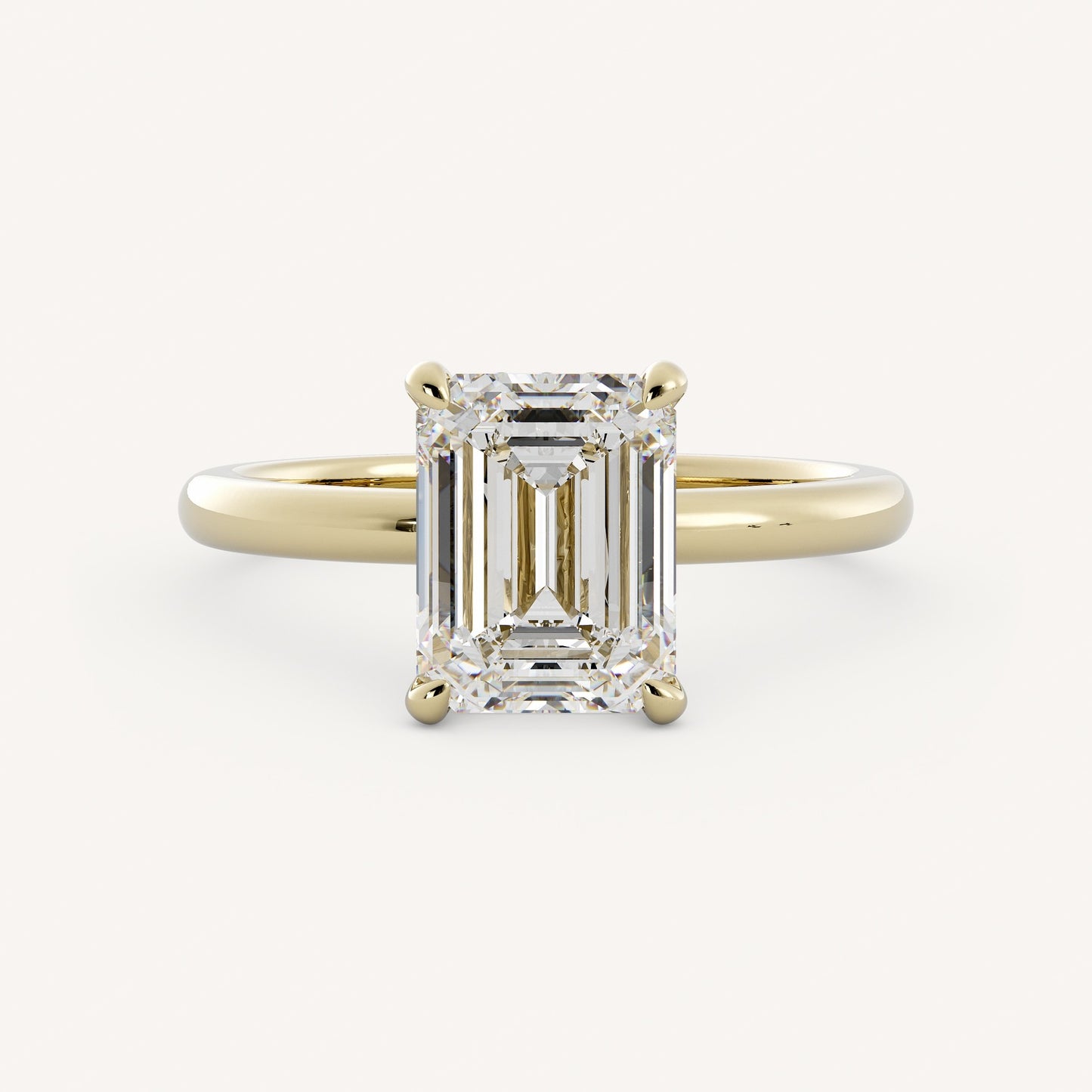 1 CT - 3 CT Emerald Cut Lab grown Diamond Hidden Halo Engagement Ring