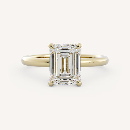 1 CT - 3 CT Emerald Cut Lab grown Diamond Hidden Halo Engagement Ring