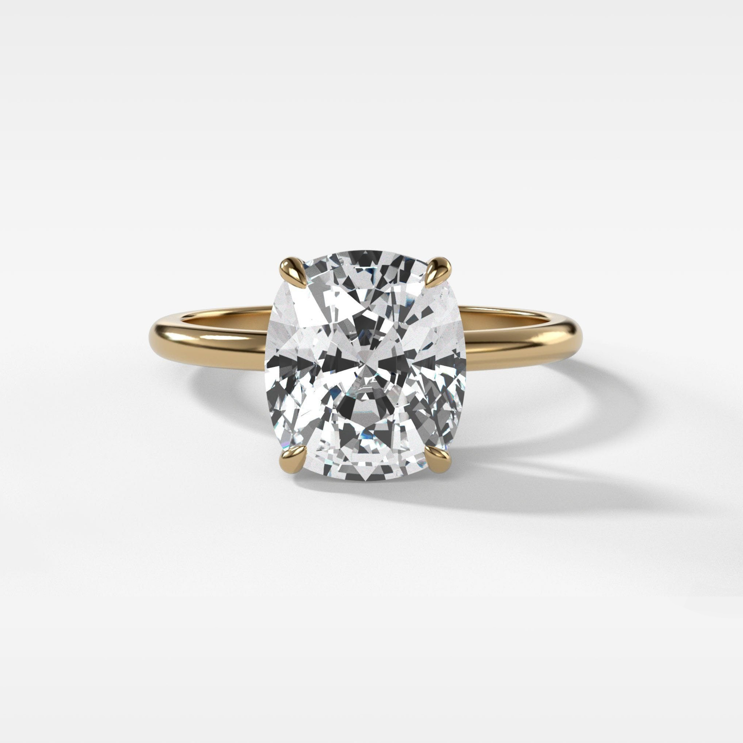 2 CT - 4 CT Elongated Cushion Cut Lab grown Diamond Solitaire Engagement Ring