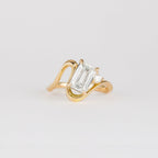 1.92 CT - 2.92 CT Emerald Cut Lab grown Diamond Side Stone Unique Engagement Ring