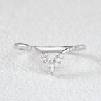 0.15 TCW Marquise & Round Moissanite V-Shape Stacking Wedding Band