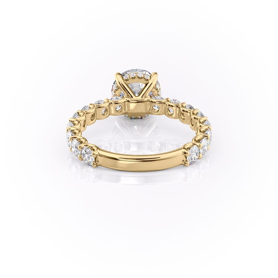 2 CT - 3 CT Round Cut Hidden Halo Pave Set Moissanite Engagement Ring