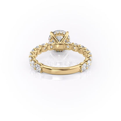 2 CT - 3 CT Round Cut Hidden Halo Pave Set Moissanite Engagement Ring