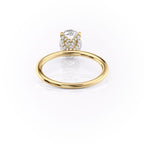 2.5 CT - 3.5 CT Oval Cut Petal Prong Pave Moissanite Engagement Ring