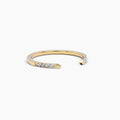 0.08 TCW Round Moissanite Open Cuff Wedding Band