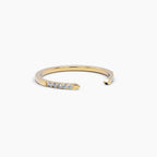 0.08 TCW Round Moissanite Open Cuff Wedding Band