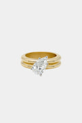1.59 CT Pear Cut Lab grown Diamond Double Band Engagement Ring