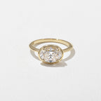 1.82 CT - 2.82 CT Oval Cut Lab grown Diamond Solitaire Bezel Setting Engagement Ring